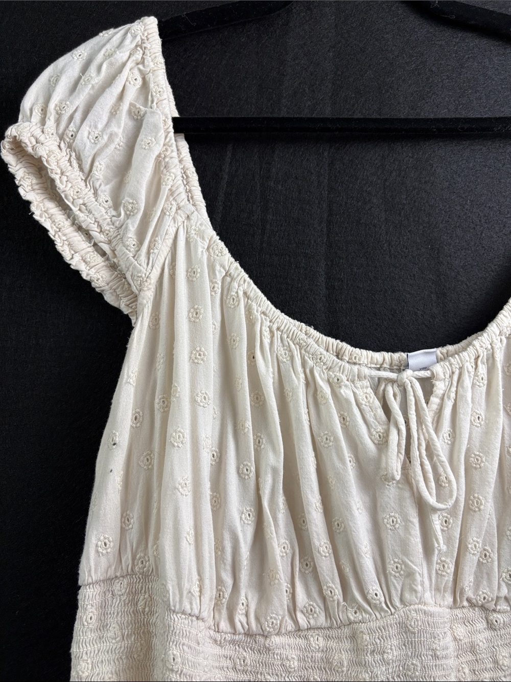 Old Navy Cream Eyelet Midi Dress On or Off Shoulder 2X - Picture 2 of 6